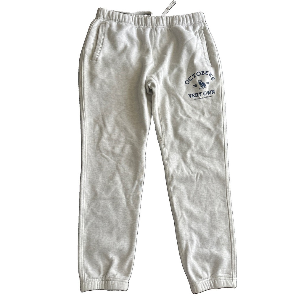 OVO Octobers Very Own Grey Joggers Size Medium Drake Owl Cotton Pants